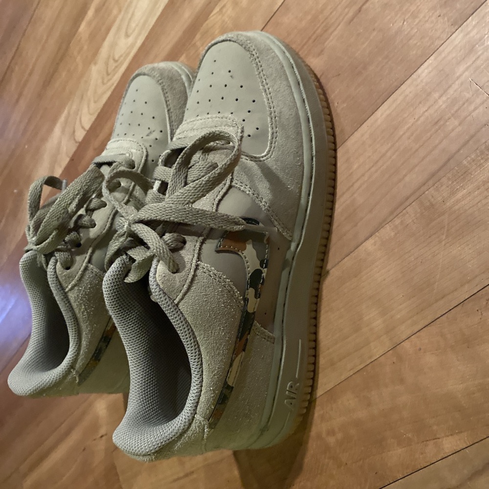 Camo Nike Air Force ones size 5.5 youth (7 womens)
